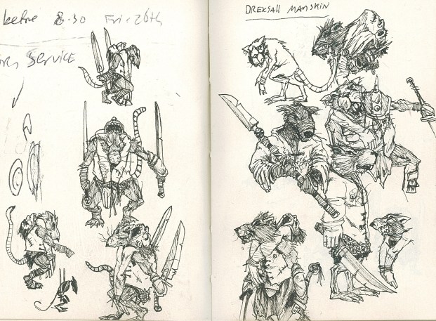 Initial designs for Drexill Manskin